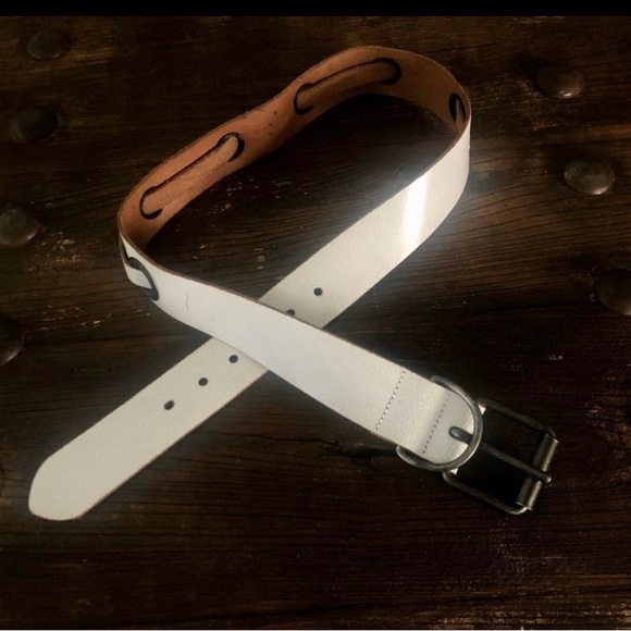 Diesel Leather Distressed White Belt - Picture 4 of 15